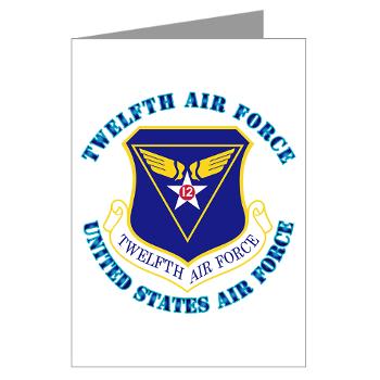TAF - M01 - 02 - Twelfth Air Force with Text - Greeting Cards (Pk of 10)