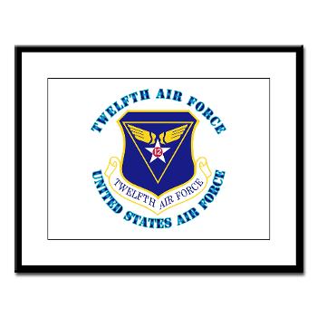 TAF - M01 - 02 - Twelfth Air Force with Text - Large Framed Print
