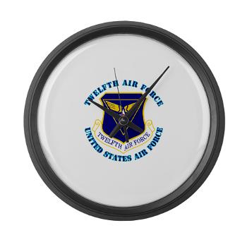 TAF - M01 - 03 - Twelfth Air Force with Text - Large Wall Clock