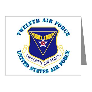 TAF - M01 - 02 - Twelfth Air Force with Text - Note Cards (Pk of 20)