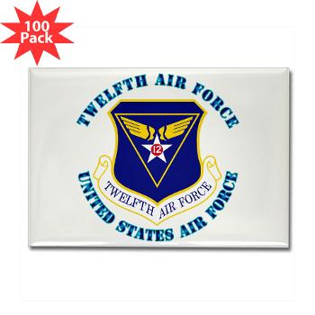 TAF - M01 - 01 - Twelfth Air Force with Text - Rectangle Magnet (100 pack)