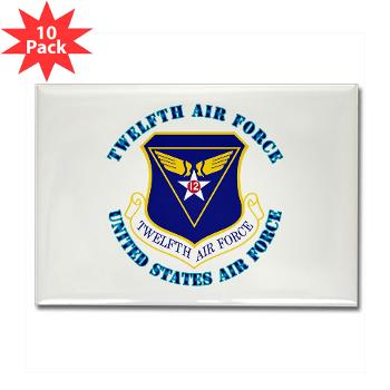 TAF - M01 - 01 - Twelfth Air Force with Text - Rectangle Magnet (10 pack)