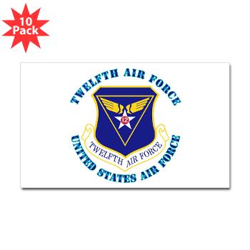 TAF - M01 - 01 - Twelfth Air Force with Text - Sticker (Rectangle 10 pk)