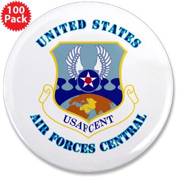 USAFCENT - M01 - 01 - United States Air Forces Central with Text - 3.5" Button (100 pack)