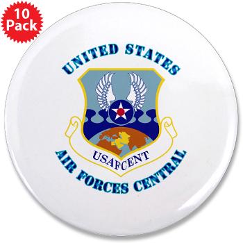 USAFCENT - M01 - 01 - United States Air Forces Central with Text - 3.5" Button (10 pack)
