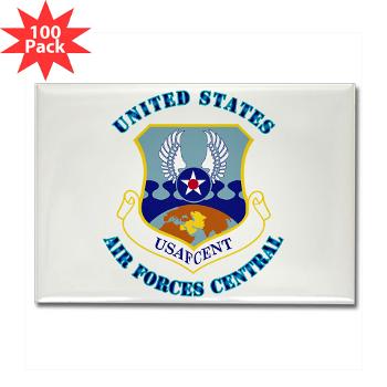 USAFCENT - M01 - 01 - United States Air Forces Central with Text - Rectangle Magnet (100 pack)