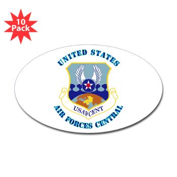 USAFCENT - M01 - 01 - United States Air Forces Central with Text - Sticker (Oval 10 pk)