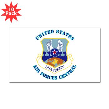 USAFCENT - M01 - 01 - United States Air Forces Central with Text - Sticker (Rectangle 10 pk)