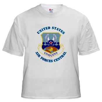 USAFCENT - A01 - 04 - United States Air Forces Central with Text - White t-Shirt