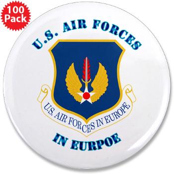 USAFE - M01 - 01 - United States Air Forces in Europe with Text - 3.5" Button (100 pack)