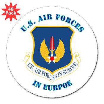 USAFE - M01 - 01 - United States Air Forces in Europe with Text - 3" Lapel Sticker (48 pk)