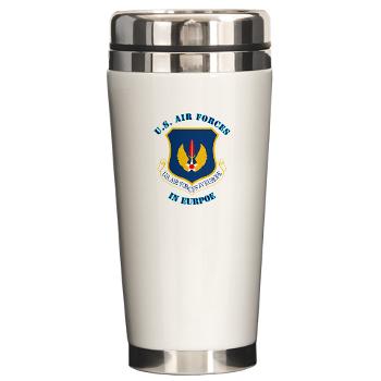 USAFE - M01 - 03 - United States Air Forces in Europe with Text - Ceramic Travel Mug
