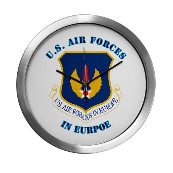 USAFE - M01 - 03 - United States Air Forces in Europe with Text - Modern Wall Clock