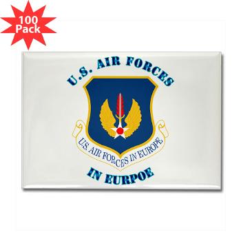 USAFE - M01 - 01 - United States Air Forces in Europe with Text - Rectangle Magnet (100 pack)