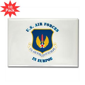 USAFE - M01 - 01 - United States Air Forces in Europe with Text - Rectangle Magnet (10 pack)