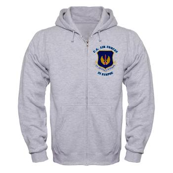 USAFE - A01 - 03 - United States Air Forces in Europe with Text - Zip Hoodie