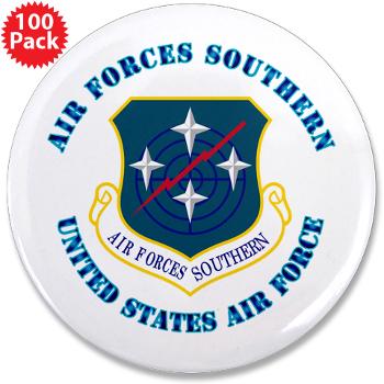 USAFS - M01 - 01 - United States Air Forces Southern with Text - 3.5" Button (100 pack)