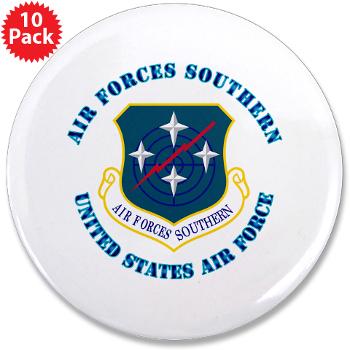 USAFS - M01 - 01 - United States Air Forces Southern with Text - 3.5" Button (10 pack)