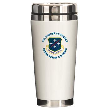 USAFS - M01 - 03 - United States Air Forces Southern with Text - Ceramic Travel Mug