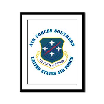 USAFS - M01 - 02 - United States Air Forces Southern with Text - Framed Panel Print