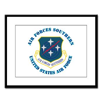 USAFS - M01 - 02 - United States Air Forces Southern with Text - Large Framed Print