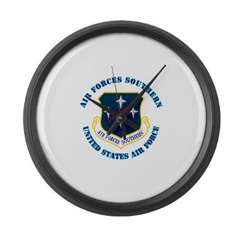 USAFS - M01 - 03 - United States Air Forces Southern with Text - Large Wall Clock