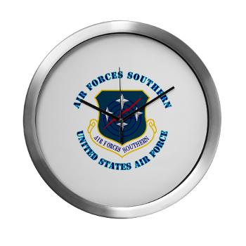 USAFS - M01 - 03 - United States Air Forces Southern with Text - Modern Wall Clock