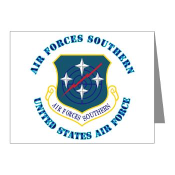 USAFS - M01 - 02 - United States Air Forces Southern with Text - Note Cards (Pk of 20)