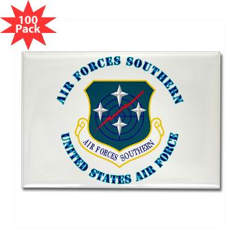 USAFS - M01 - 01 - United States Air Forces Southern with Text - Rectangle Magnet (100 pack)