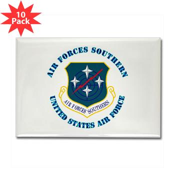 USAFS - M01 - 01 - United States Air Forces Southern with Text - Rectangle Magnet (10 pack)