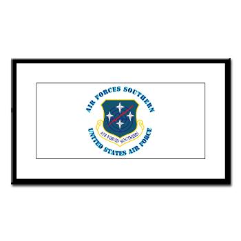 USAFS - M01 - 02 - United States Air Forces Southern with Text - Small Framed Print