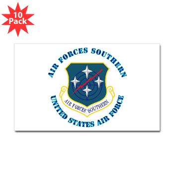 USAFS - M01 - 01 - United States Air Forces Southern with Text - Sticker (Rectangle 10 pk)