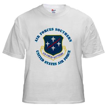 USAFS - A01 - 04 - United States Air Forces Southern with Text - White t-Shirt