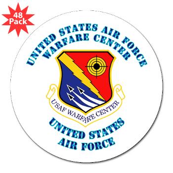 USAFWC - M01 - 01 - United States Air Force Warfare Center with Text - 3" Lapel Sticker (48 pk)