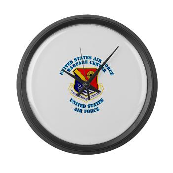 USAFWC - M01 - 03 - United States Air Force Warfare Center with Text - Large Wall Clock
