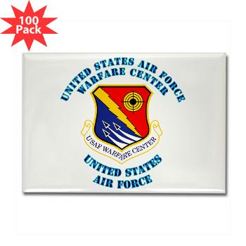USAFWC - M01 - 01 - United States Air Force Warfare Center with Text - Rectangle Magnet (100 pack)