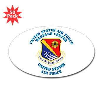 USAFWC - M01 - 01 - United States Air Force Warfare Center with Text - Sticker (Oval 50 pk)