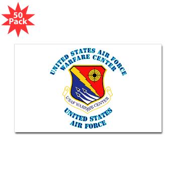 USAFWC - M01 - 01 - United States Air Force Warfare Center with Text - Sticker (Rectangle 50 pk)