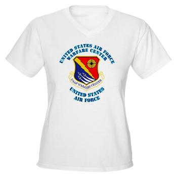 USAFWC - A01 - 04 - United States Air Force Warfare Center with Text - Women's V-Neck T-Shirt