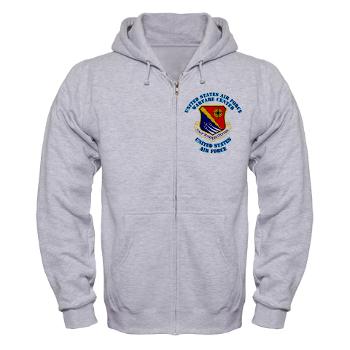 USAFWC - A01 - 03 - United States Air Force Warfare Center with Text - Zip Hoodie